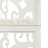 Room Divider 6 Panels White Solid Wood Paulownia