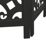 Room Divider 3 Panels Black Solid Wood Paulownia - Close-Up Angle
