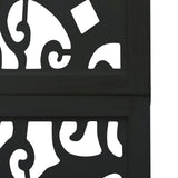 Room Divider 3 Panels Black Solid Wood Paulownia - Rear View