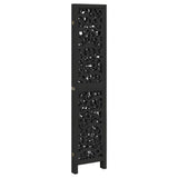 Room Divider 4 Panels Black Solid Wood Paulownia - 45-Degree Angle