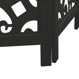 Room Divider 4 Panels Black Solid Wood Paulownia - Close-Up Angle
