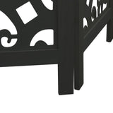Room Divider 4 Panels Black Solid Wood Paulownia - Close-Up Angle