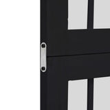 Room Divider 3 Panels Black Solid Wood Paulownia - Rear View
