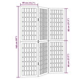 Room Divider 3 Panels Black Solid Wood Paulownia - Low Angle