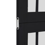 Room Divider 3 Panels Black Solid Wood Paulownia - Rear View