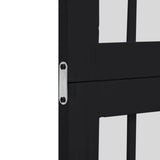 Room Divider 4 Panels Black Solid Wood Paulownia - Rear View