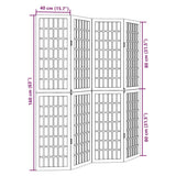 Room Divider 4 Panels Black Solid Wood Paulownia