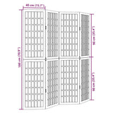 Room Divider 4 Panels Black Solid Wood Paulownia - Low Angle