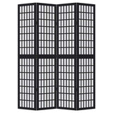 Room Divider 4 Panels Black Solid Wood Paulownia - Top-Down View