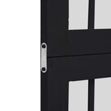Room Divider 4 Panels Black Solid Wood Paulownia - Rear View