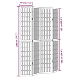Room Divider 4 Panels Black Solid Wood Paulownia - Low Angle
