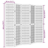 Room Divider 5 Panels Black Solid Wood Paulownia - Low Angle