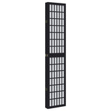 Room Divider 6 Panels Black Solid Wood Paulownia - 45-Degree Angle