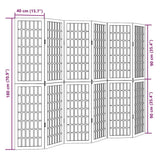 Room Divider 6 Panels Black Solid Wood Paulownia - Low Angle