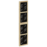Room Divider 3 Panels Brown and Black Solid Wood Paulownia - 45-Degree Angle
