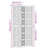 Room Divider 3 Panels Brown and Black Solid Wood Paulownia - Low Angle