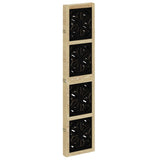 Room Divider 5 Panels Brown and Black Solid Wood Paulownia - 45-Degree Angle