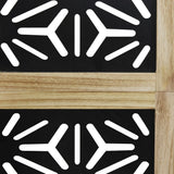 Room Divider 5 Panels Brown and Black Solid Wood Paulownia - Rear View