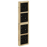 Room Divider 6 Panels Brown and Black Solid Wood Paulownia