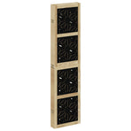 Room Divider 6 Panels Brown and Black Solid Wood Paulownia