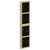 Room Divider 6 Panels Brown and Black Solid Wood Paulownia