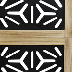 Room Divider 6 Panels Brown and Black Solid Wood Paulownia