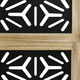 Room Divider 6 Panels Brown and Black Solid Wood Paulownia - Rear View