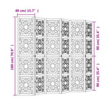 Room Divider 6 Panels Brown and Black Solid Wood Paulownia - Low Angle