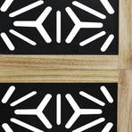 Room Divider 6 Panels Brown and Black Solid Wood Paulownia