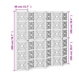 Room Divider 6 Panels Brown and Black Solid Wood Paulownia - Low Angle