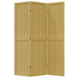Room Divider 3 Panels Brown Solid Wood Paulownia - Top-Down View
