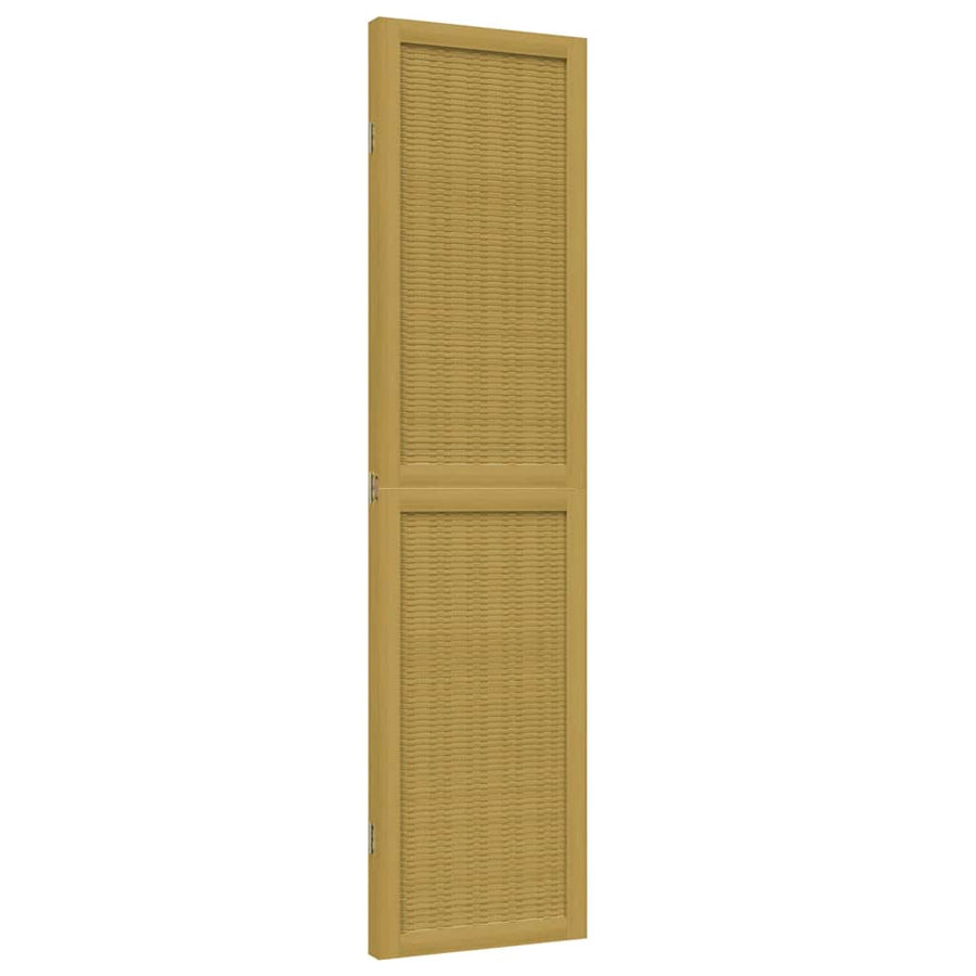 Room Divider 3 Panels Brown Solid Wood Paulownia