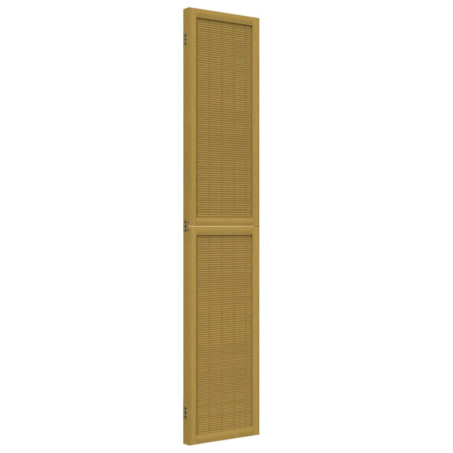Room Divider 3 Panels Brown Solid Wood Paulownia
