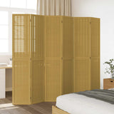 Room Divider 6 Panels Brown Solid Wood Paulownia - Side View