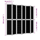 Room Divider 6 Panels Brown Solid Wood Paulownia - Low Angle