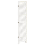 Room Divider 3 Panels Retro White Solid Wood Paulownia