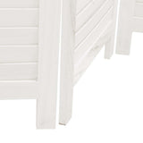 Room Divider 3 Panels White Solid Wood Paulownia