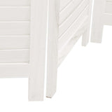 Room Divider 3 Panels White Solid Wood Paulownia - Close-Up Angle