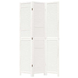 Room Divider 3 Panels White Solid Wood Paulownia - Top-Down View