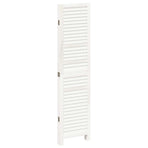 Room Divider 4 Panels Retro White Solid Wood Paulownia