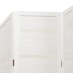 Room Divider 4 Panels Retro White Solid Wood Paulownia