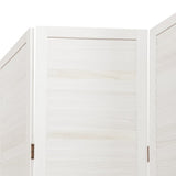 Room Divider 4 Panels White Solid Wood Paulownia - Rear View