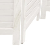 Room Divider 4 Panels White Solid Wood Paulownia