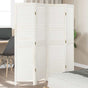 Room Divider 4 Panels Retro White Solid Wood Paulownia