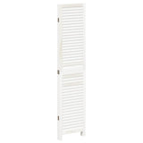 Room Divider 4 Panels White Solid Wood Paulownia