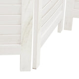 Room Divider 4 Panels White Solid Wood Paulownia