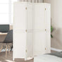 Room Divider 4 Panels Retro White Solid Wood Paulownia