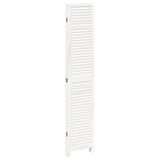 Room Divider 4 Panels White Solid Wood Paulownia