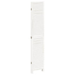 Room Divider 4 Panels Retro White Solid Wood Paulownia