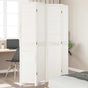 Room Divider 4 Panels Retro White Solid Wood Paulownia